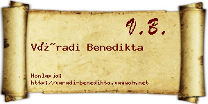 Váradi Benedikta névjegykártya